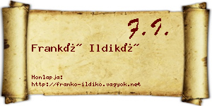 Frankó Ildikó névjegykártya