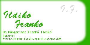 ildiko franko business card